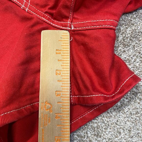 Normcore streetwear grunge Buttonfly Levi’s big E red 80s Mom Shorts 25 Denim - Picture 4 of 12